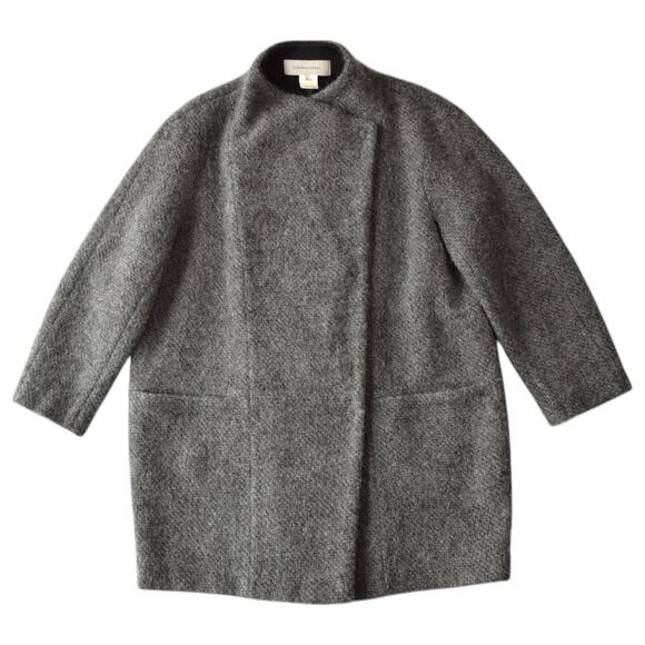 Designer Gerard Darel Gray Wool Blend Snap Coat - Size Medium - Picture 1 of 8